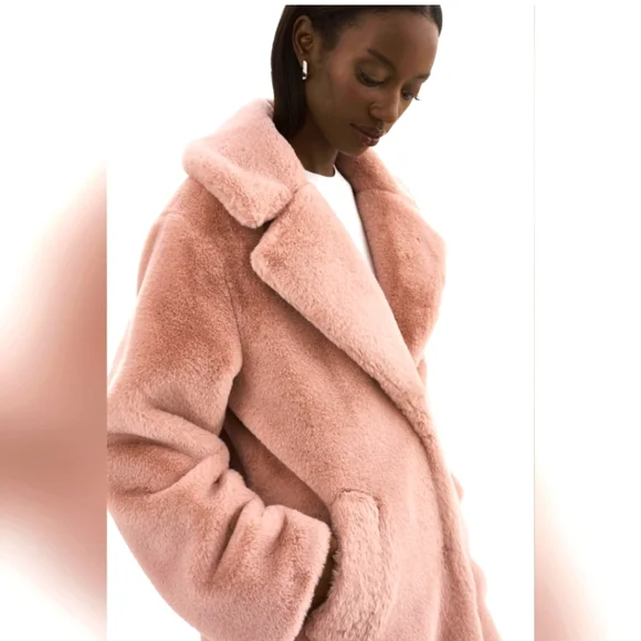 La marque pink faux fur coat - Picture 3 of 9